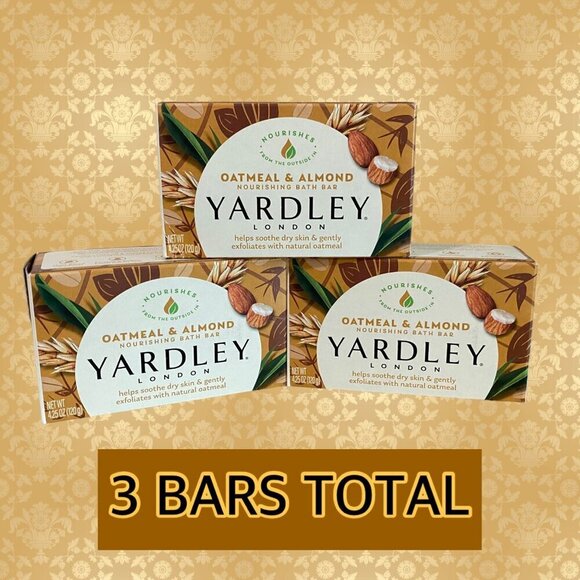 3 Yardley® London Oatmeal & Almond Bar Soap NOURISHING Bath BAR 4.25oz - Picture 4 of 11